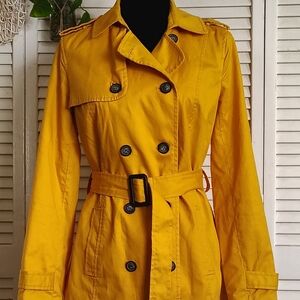Forever 21 Mustard Double-Breasted Trench Coat